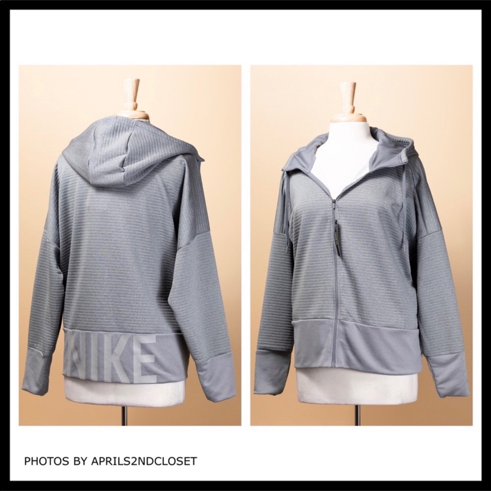 NIKE GREY HOODIE ZIP UP FRONT HOODED JACKET A2C - Picture 3 of 8